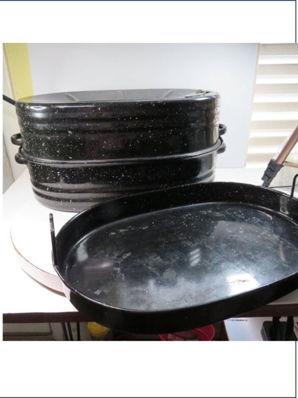 vintage LISK Self-Basting Roaster 3pc set 1920s-1940s era inner pan lifts out